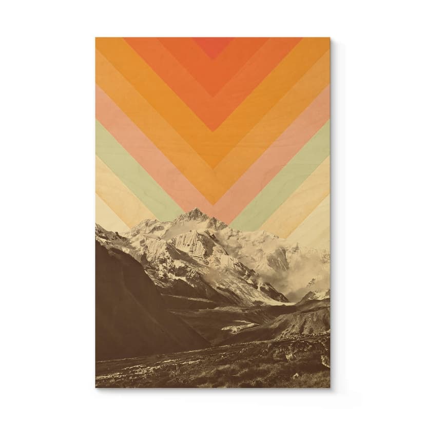 Träposter natur - Retro bergslandskap - Bodart