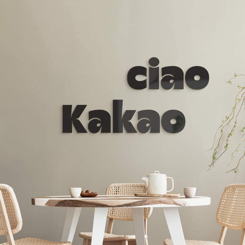Väggdekoration bokstäver Ciao Kakao - akryl dekoration