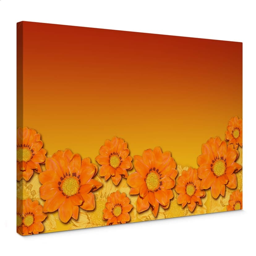 Canvastavla Orange blommor