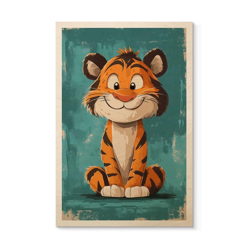 Träposter Lycklig tigerunge - Magnusson