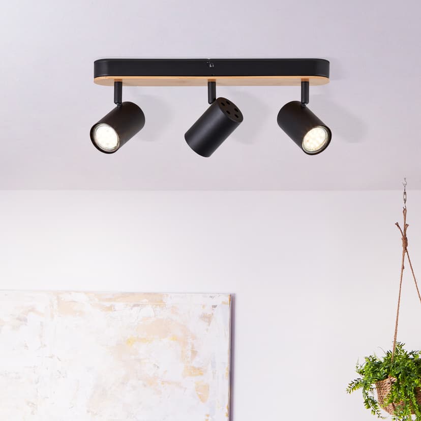 Spotbalken Luca Braun, 10W, 14,5 x 40,5 cm, Bambus Lampe