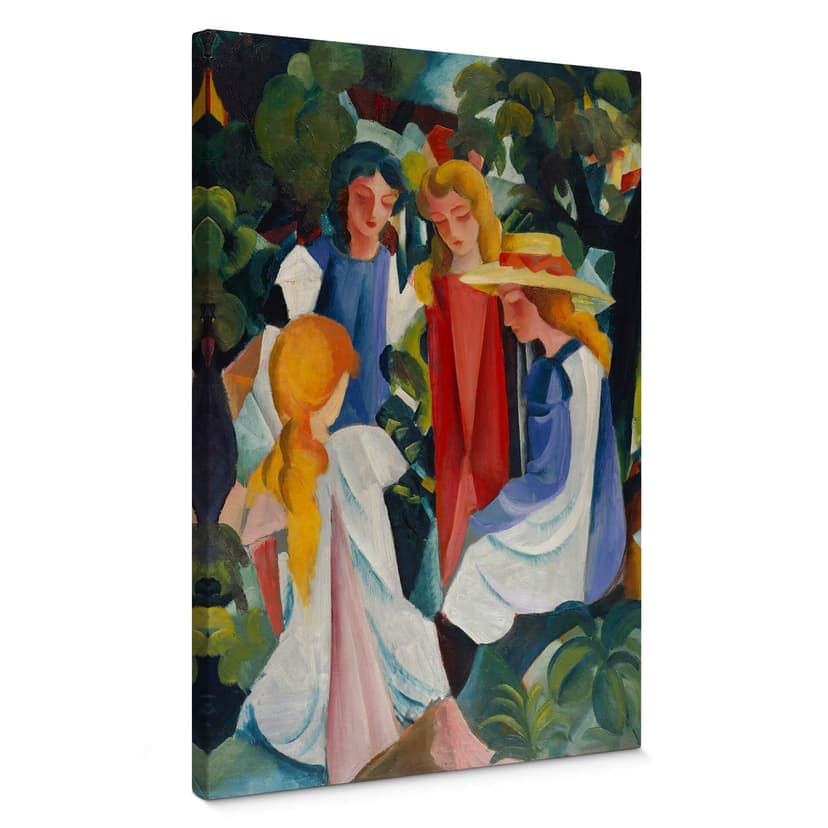 Canvastavla Macke - Fyra flickor