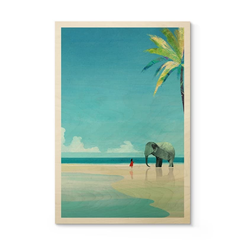 Träposter Elephant Beach i Indien - Rivers