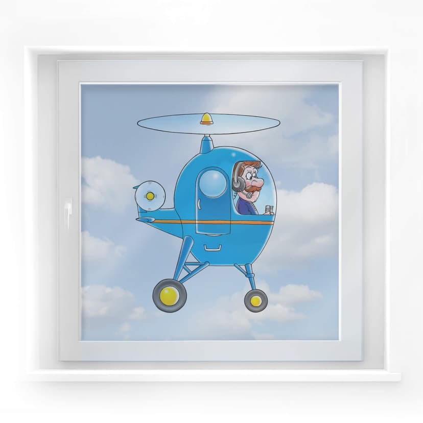 Helikopter med fönsterbild