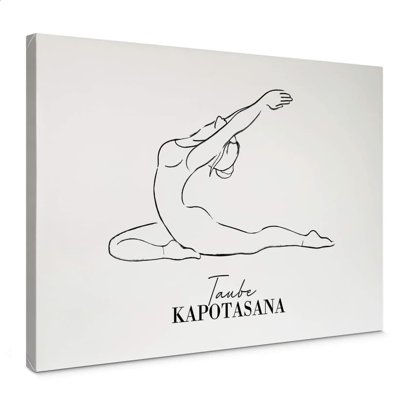 Canvastavla Yoga - Duva - Linjekonst