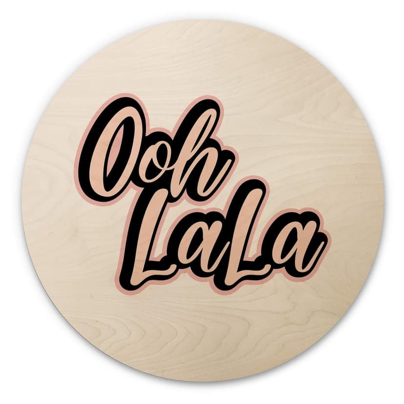 Trätavla Oh La La - Rund