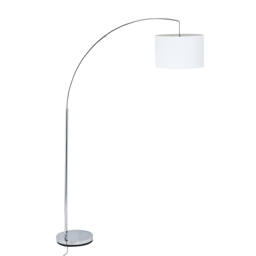 Bogenstandleuchte Elise 1 Metallic, 60W, 180 x 36 cm, Textil Stehlampe
