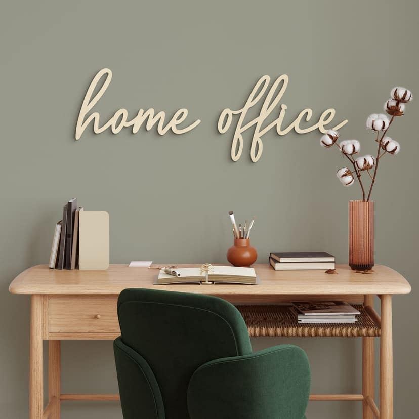 Väggdekoration med bokstäver Home Office - Poppel