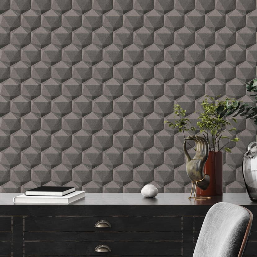 3D vardagsrum tapet grå antracit - modern design non-woven tapet