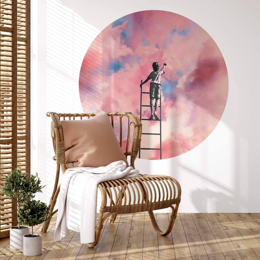Wallsticker konst - Molnmålare rund - Taudalpoi
