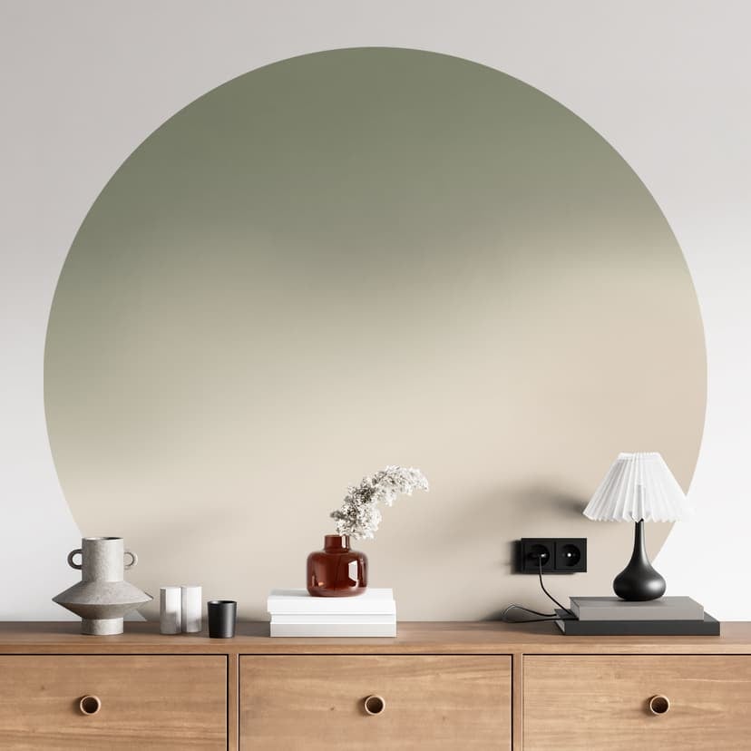 Wallsticker Ombre - Skogsdimma - Rund