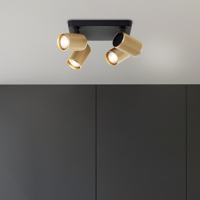 Spotbalken Leonardo 6 Gold, 105W, 12,1 x 22 cm, Metall Goldene deckenstrahler