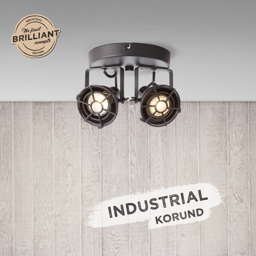 Spotrondell Josefine 1 Gold, 54W, 15 x 20 cm, Metall Deckenspots