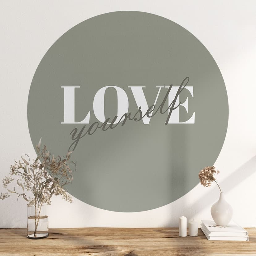 Wallsticker Älska dig själv - Rund