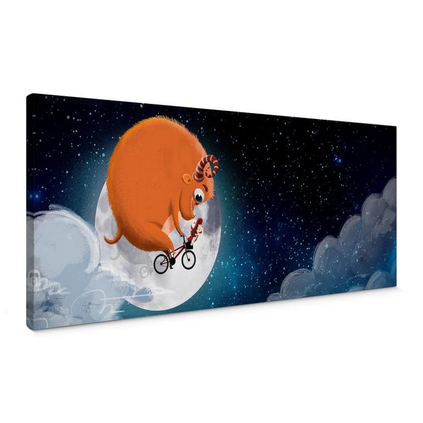 Canvastavla En cykeltur på natten