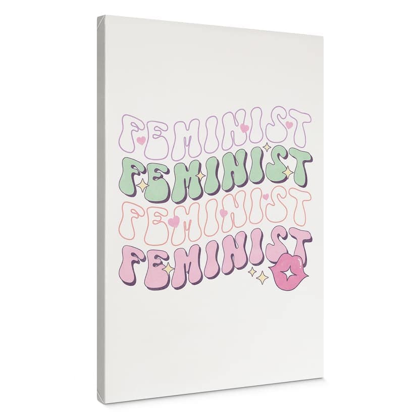 Canvastavla Feminist kyssar mun Pop Art