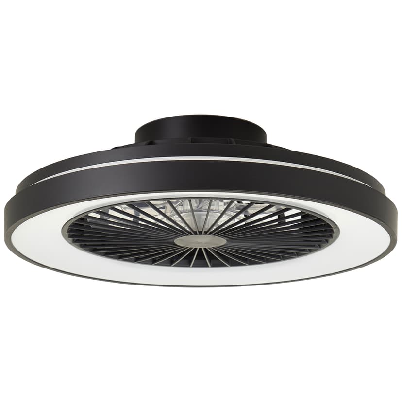 Deckenleuchte Levin Schwarz, 40W, 13,7 x 48,5 cm, Kunststoff Deckenventilator mit led