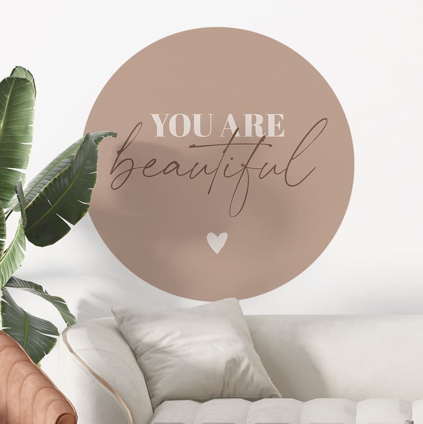Wallsticker Du är vacker - Rund