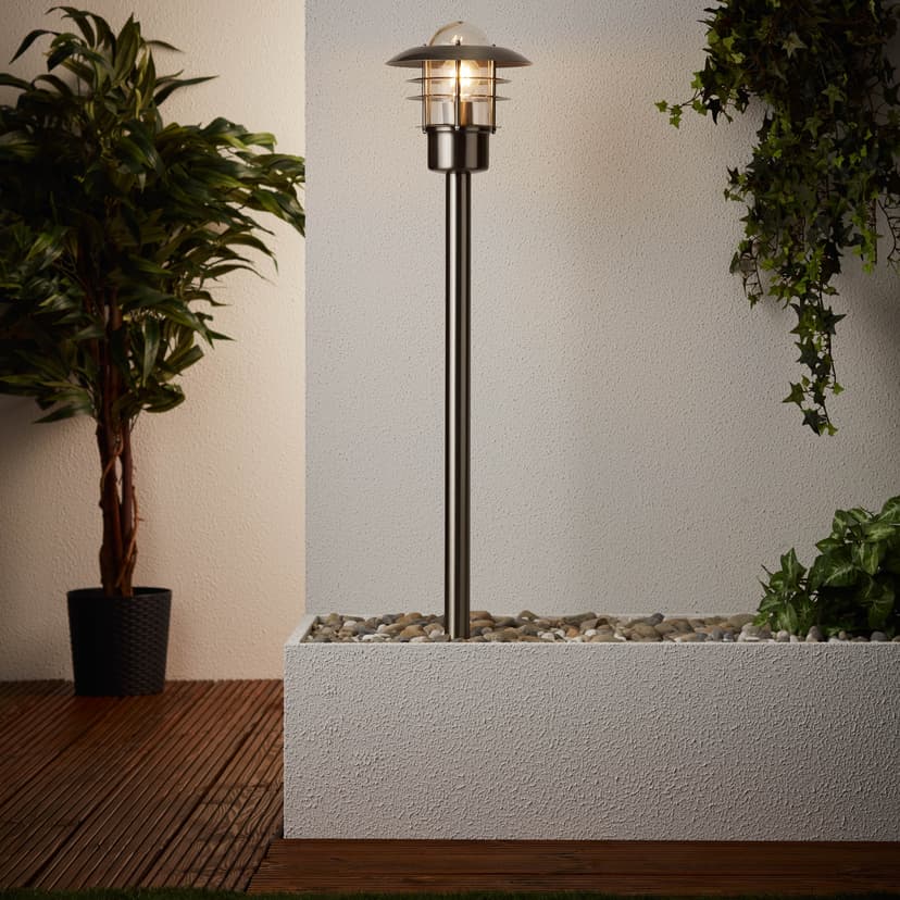 Außenstandleuchte Pepe 2 Metallic, 40W, 90 x 22 cm, Metall Außenbeleuchtung