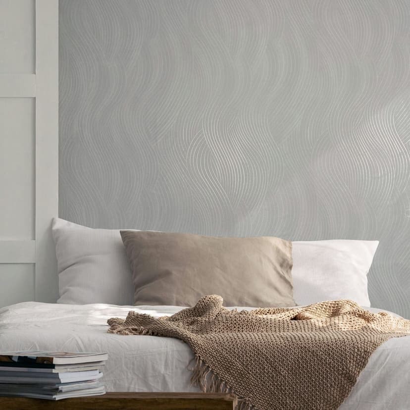 Non-woven tapet i vitt vågliknande utseende textur grafisk modern
