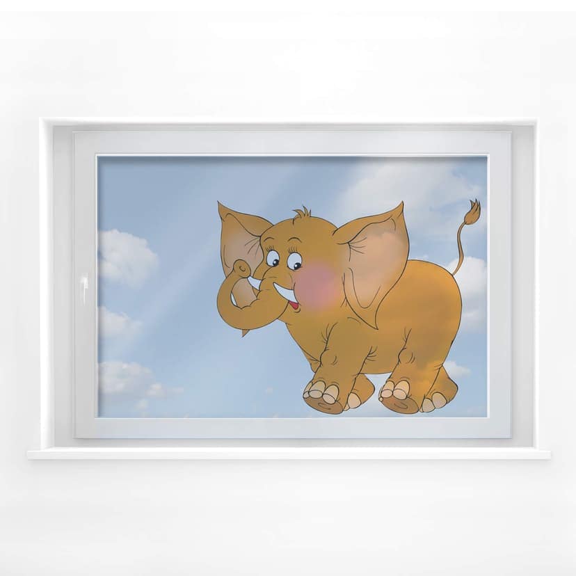Kvinnlig elefant fönsterbild