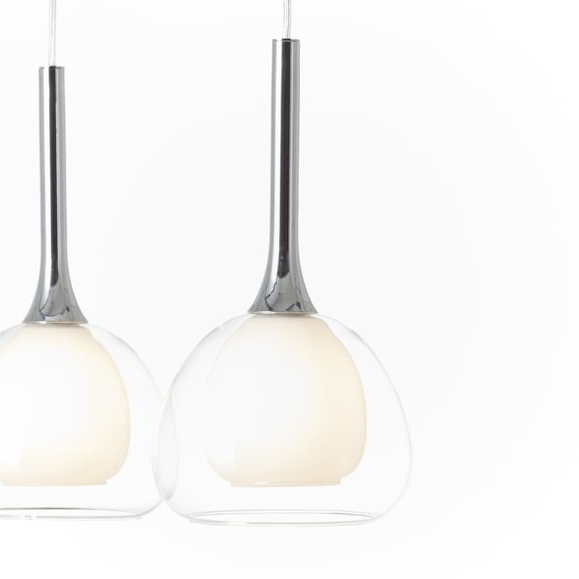Pendelleuchte Iris 2 Metallic, 40W, 120 x 66 cm, Glas Pendelleuchte