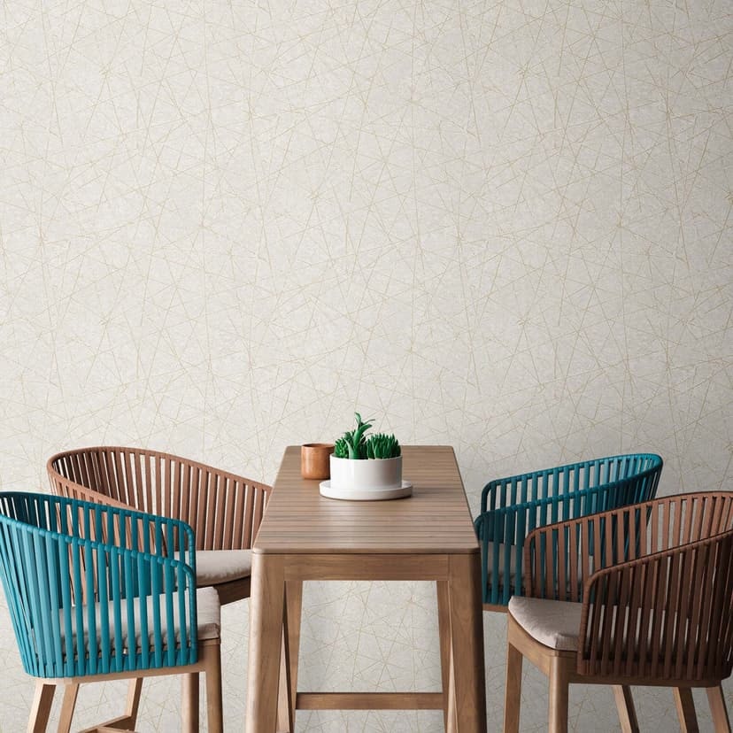 Guld beige design texturerad tapet gips utseende non-woven tapet industriell