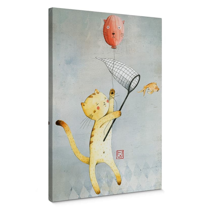 Loske canvas - Katt med ballong