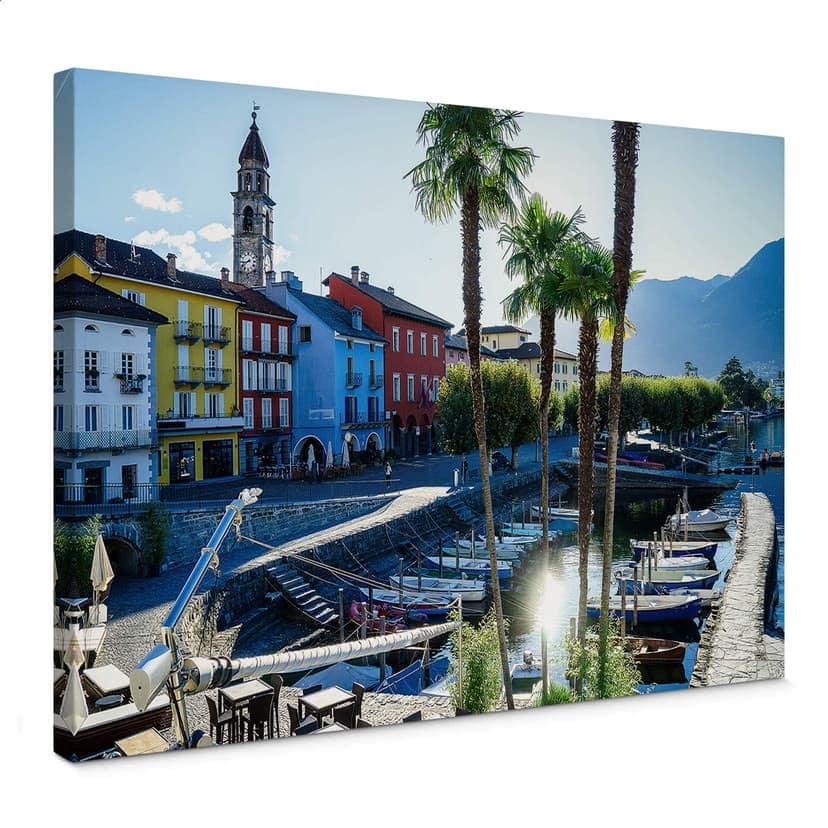 Canvastavla hamn vid Lago Maggiore