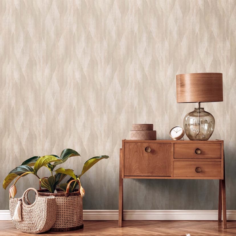 Non-woven tapet svensk stil beige - grafisk skandinavisk tapet för vardagsrum, sovrum