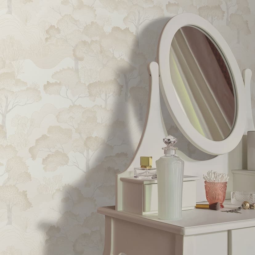 Non-woven tapet GOLDEN GROVE Elle Decoration 4, gräddfärgad