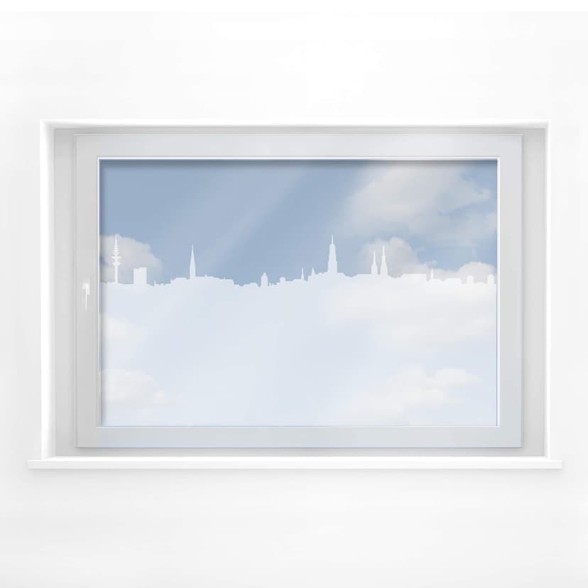 Hamburgs skyline fönsterdekor