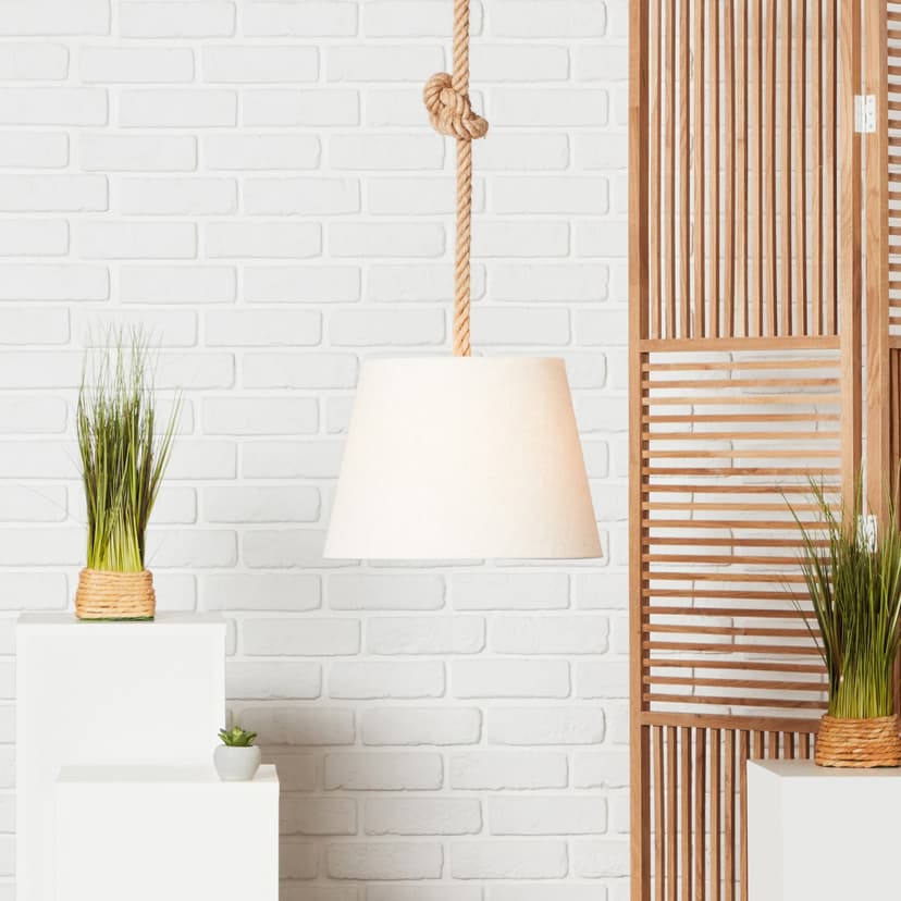 Pendelleuchte Milan 2 Braun, 40W, 130 x 35 cm, Textil Pendelleuchte