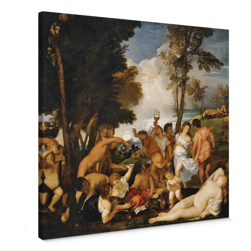 Canvastavla Titian - Bacchanalen