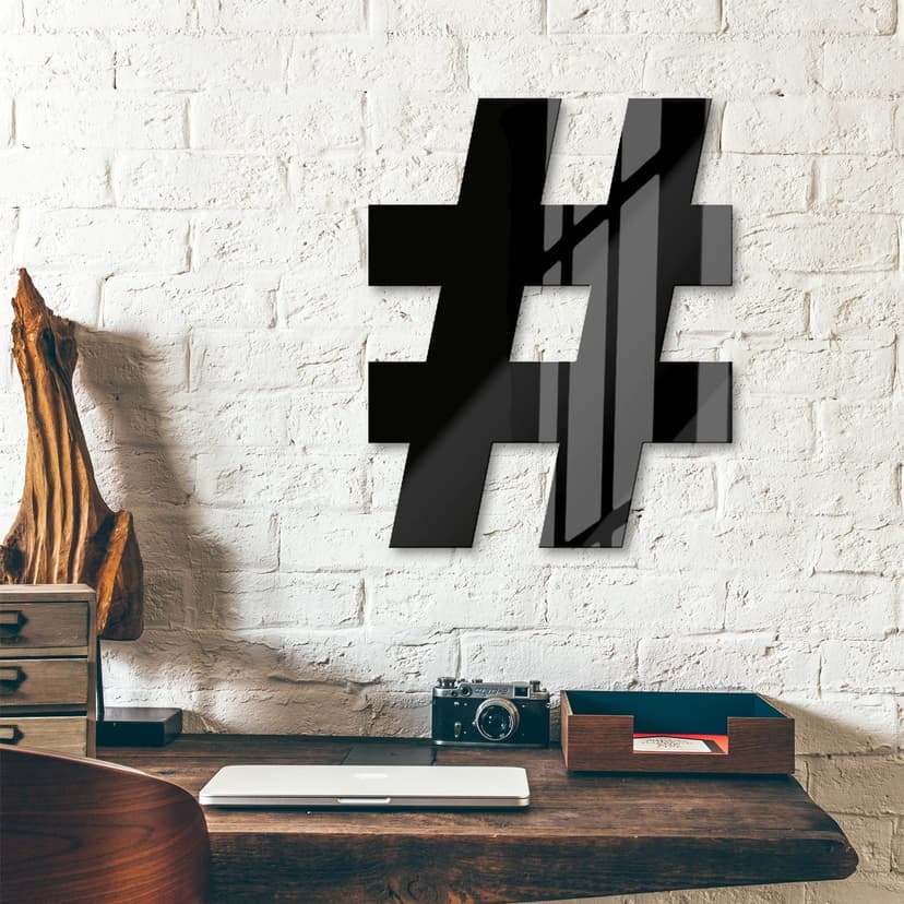 Akrylbokstäver hashtag