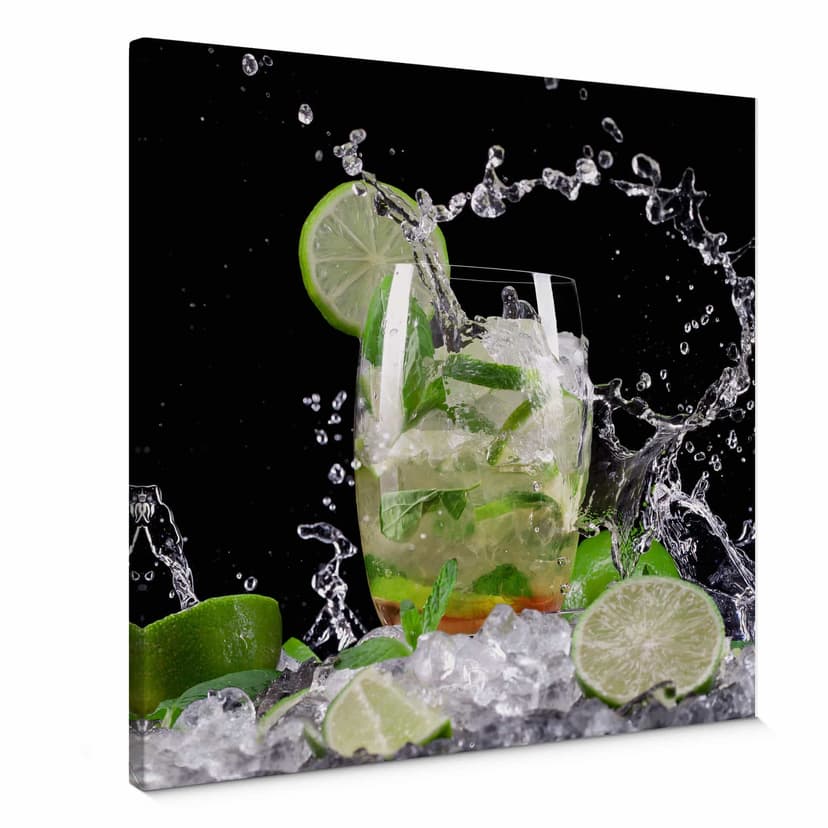 Canvastavla Splashing Mojito - fyrkantig