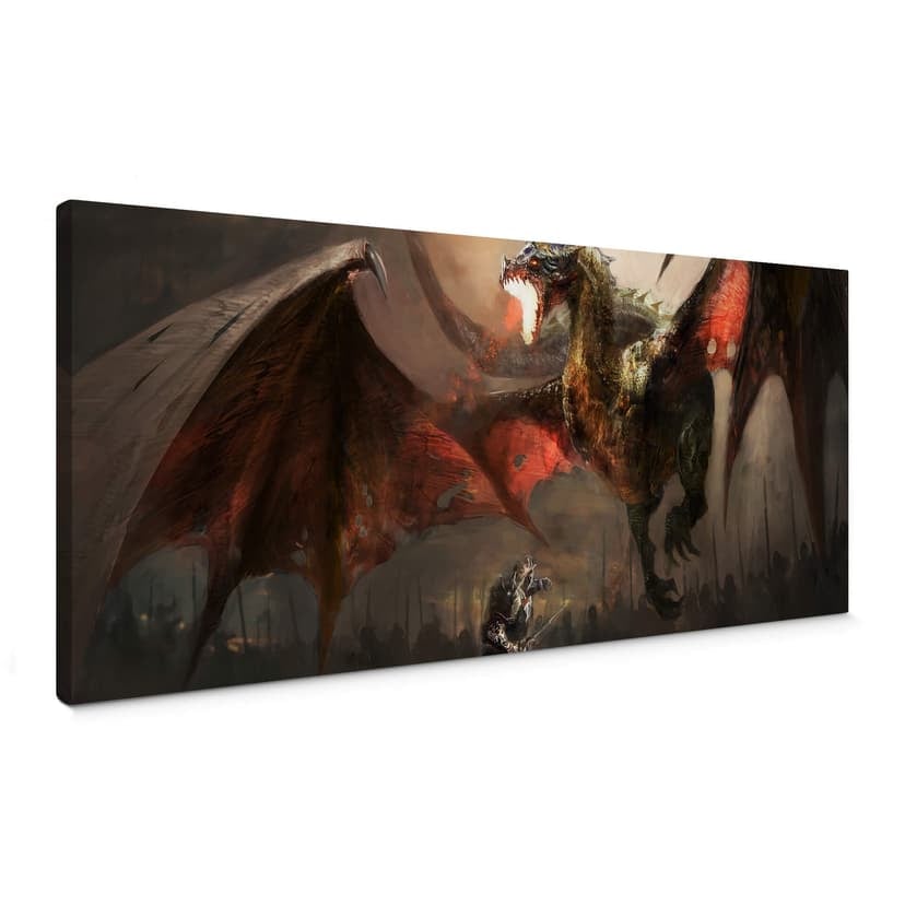 Canvastavla Dragon Fight - Panorama