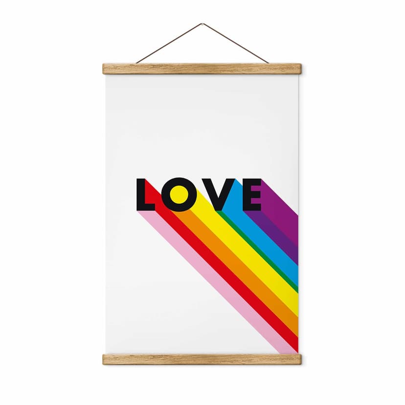 Textil poster HBTQIA+ Kärlek Regnbåge