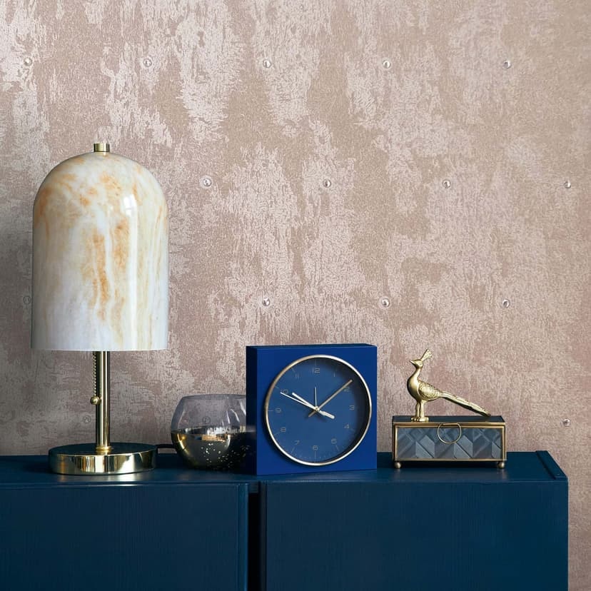 Icke-vävd tapet betonglook, strass metall look modern glansig i rosa-brun