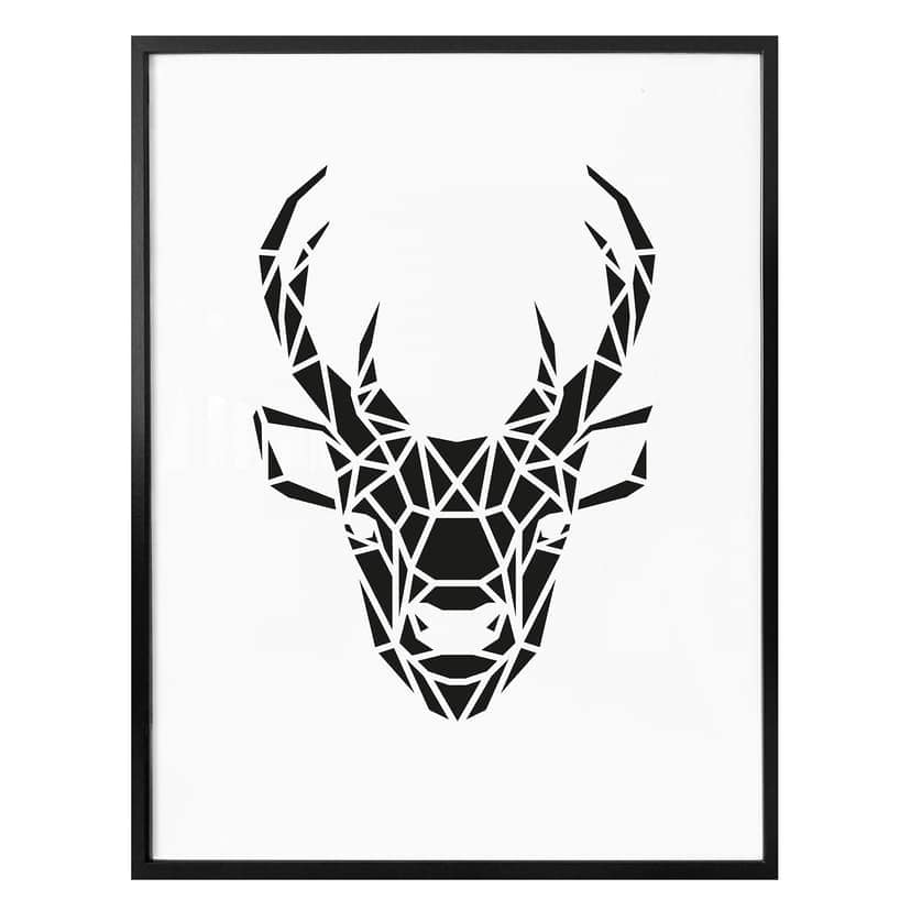 Poster - Hjort i origami