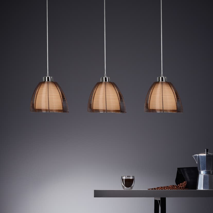 Pendelleuchte Maxime 8 Braun, 60W, 121 x 80 cm, Glas Pendellampe