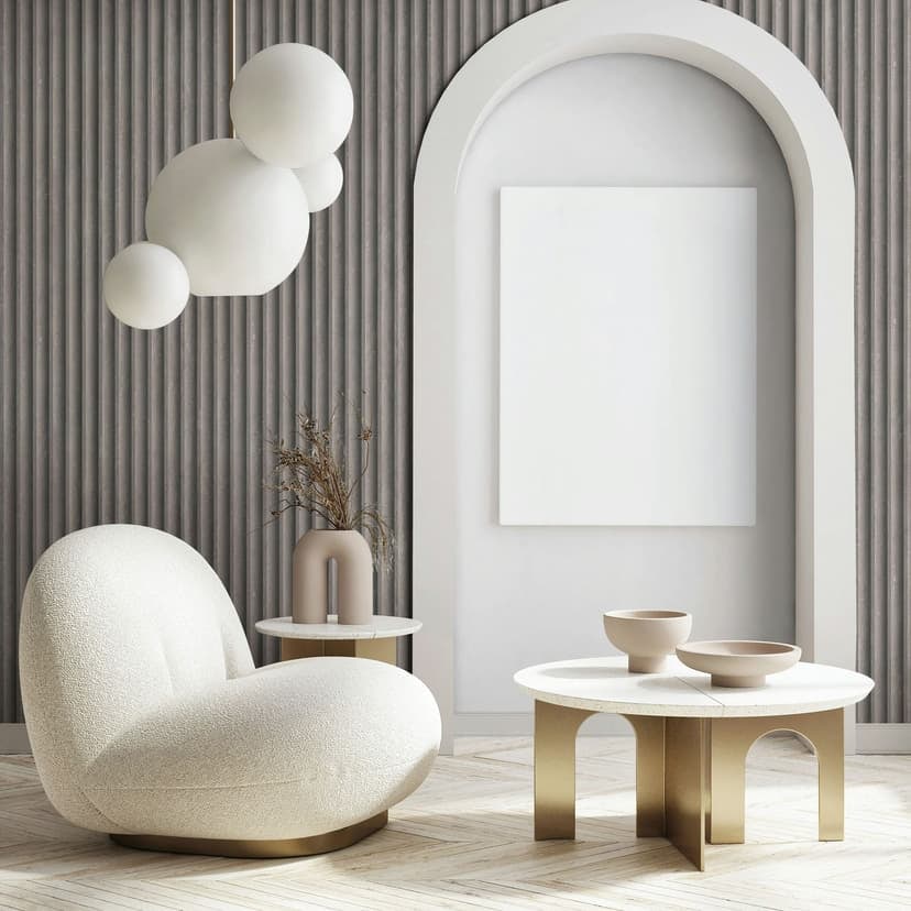 Non-woven tapet i gråbrun 3D-look akustikpanel look trä ränder klassisk