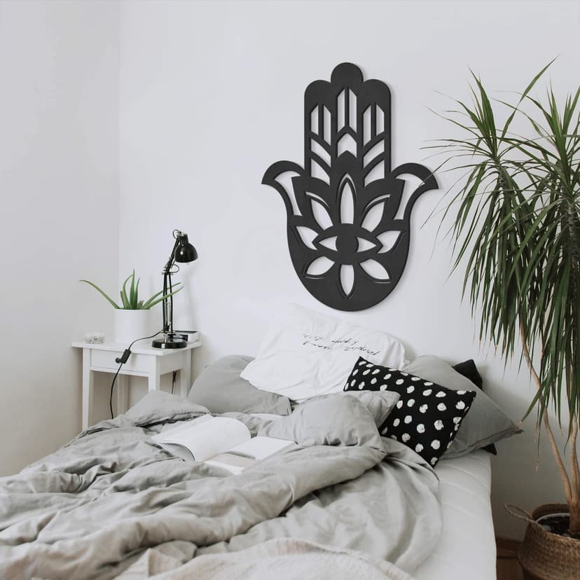 MDF - Väggdekorationer i trä - Yoga Hamsa Hand