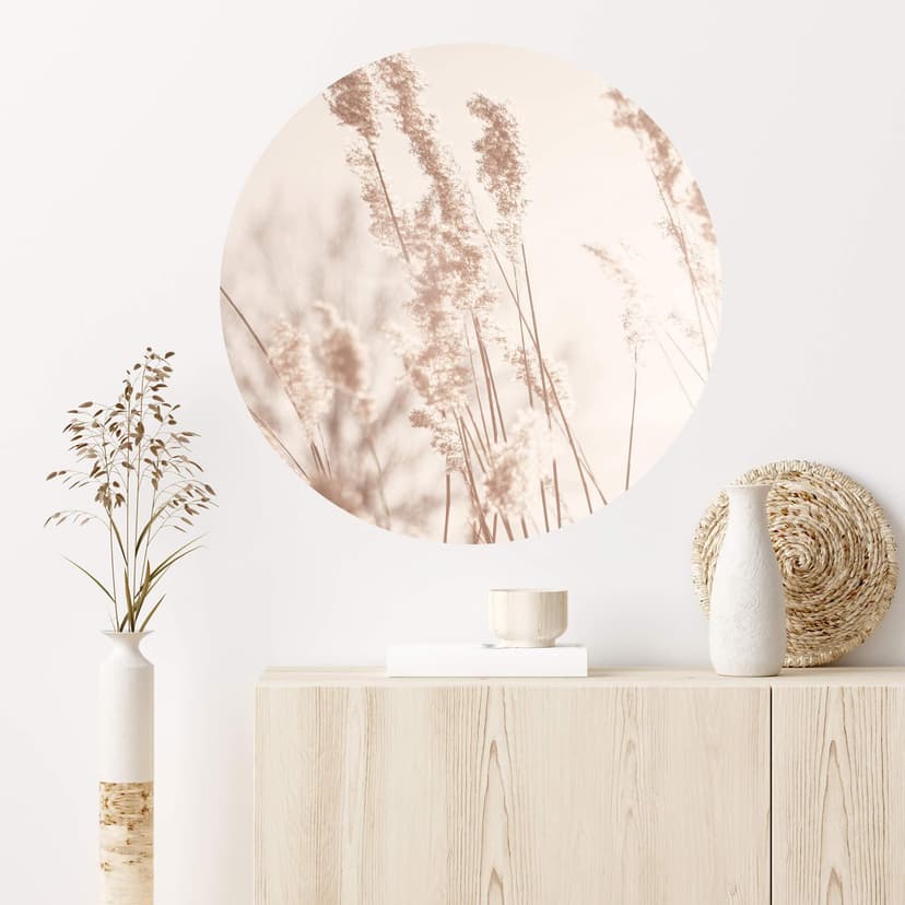 Wallsticker Gräs i solljuset - Rund
