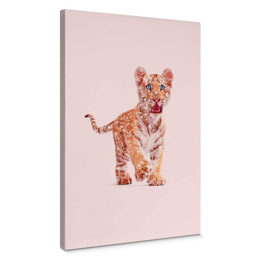 Canvastavla Lös - Glitter Tiger