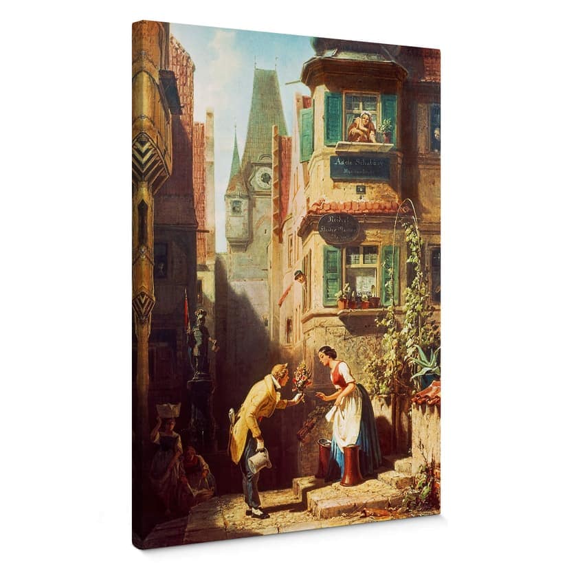 Canvastavla Spitzweg - Den evige brudgummen