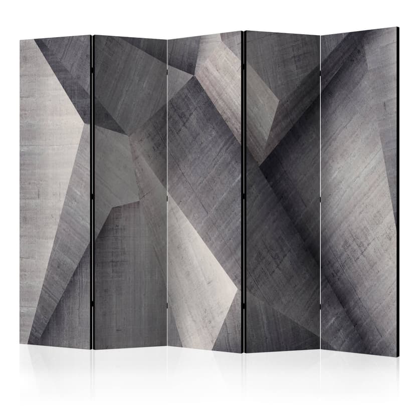 Paravent Raumteiler -  Abstrakte Betonblöcke, 5-teilig - 225x172 cm