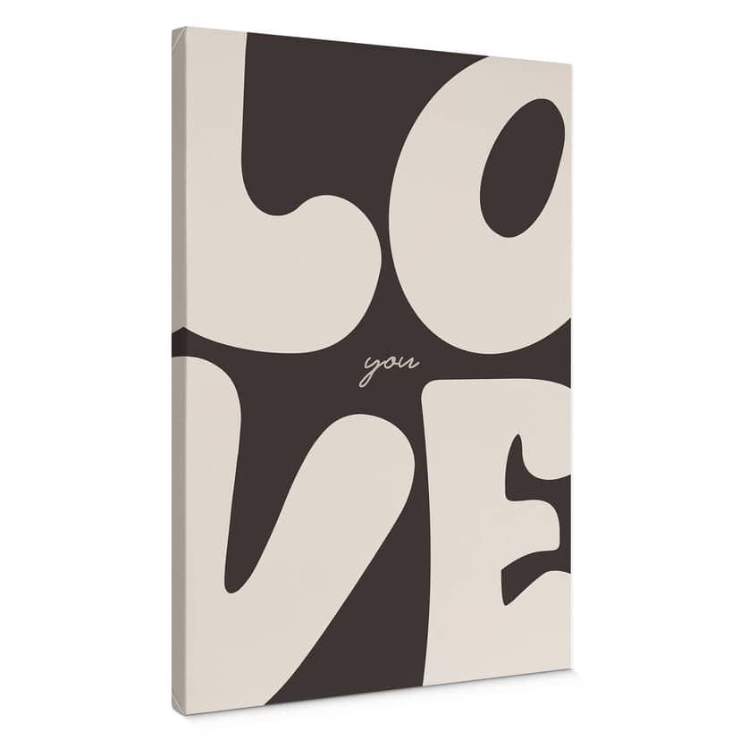 Canvastavla Love you Retro Letters