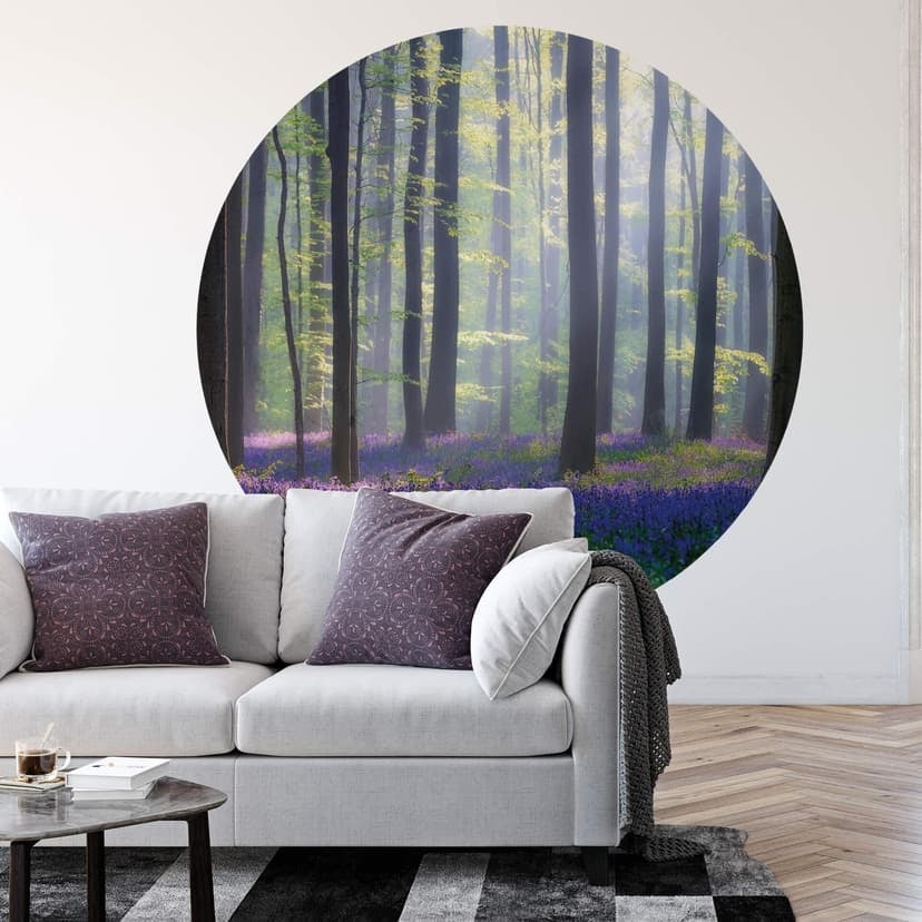 Fototapet Popan - Klockblommor - Rund - non-woven tapet/självhäftande non-woven tapet
