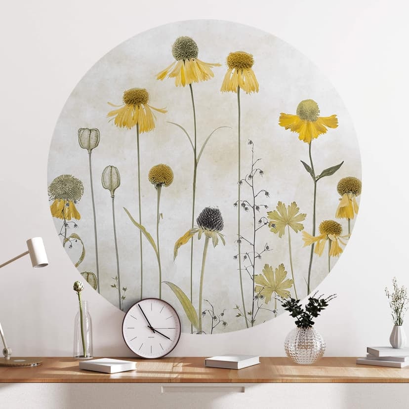 Blomma Wallsticker Solros - Rund - Disher